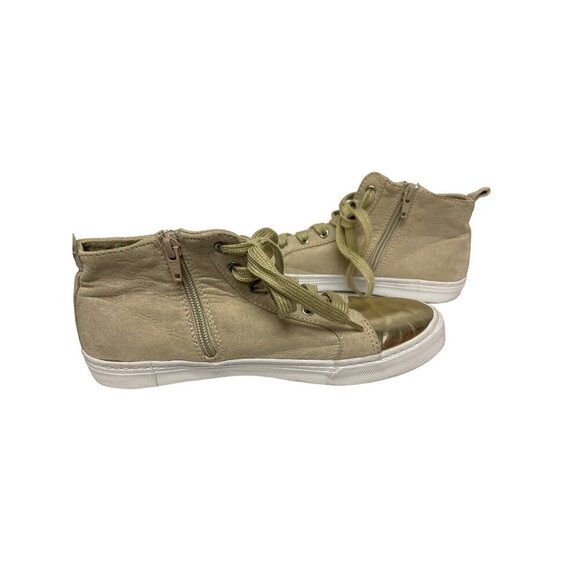 Gap X Disney Bambi Sneakers Gold Side Zip Tie High Shoes Canvas Size 5 - Picture 6 of 9